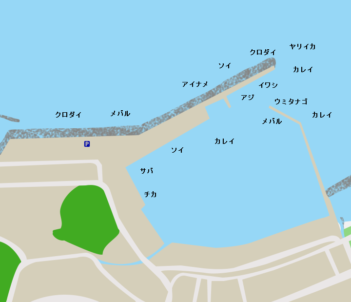 久栗坂漁港ポイント図