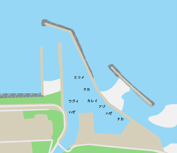 百石漁港ポイント図