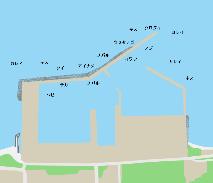 後潟漁港ポイント図