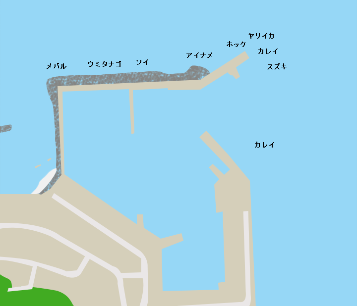 奥戸漁港ポイント図