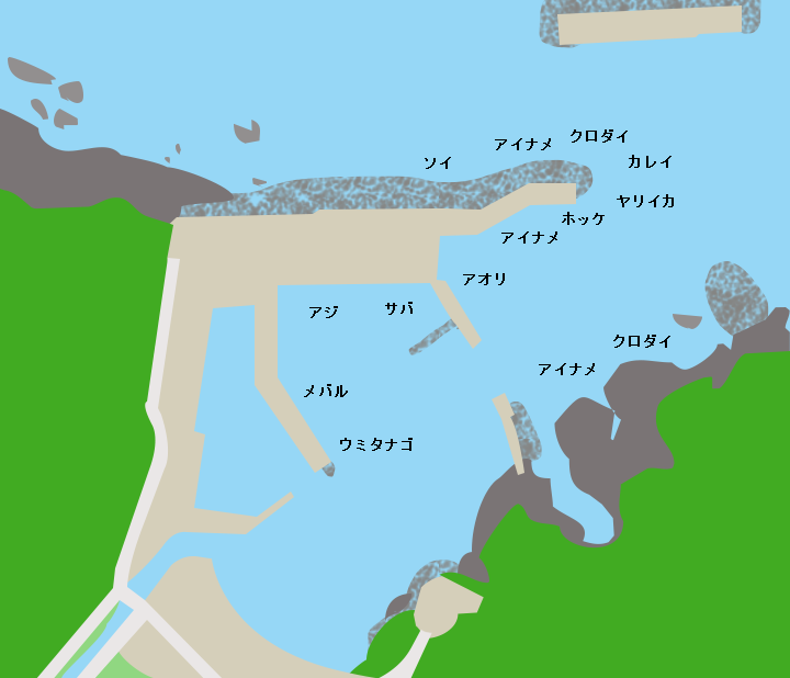 牛滝漁港ポイント図