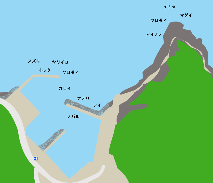 九艘泊漁港ポイント図