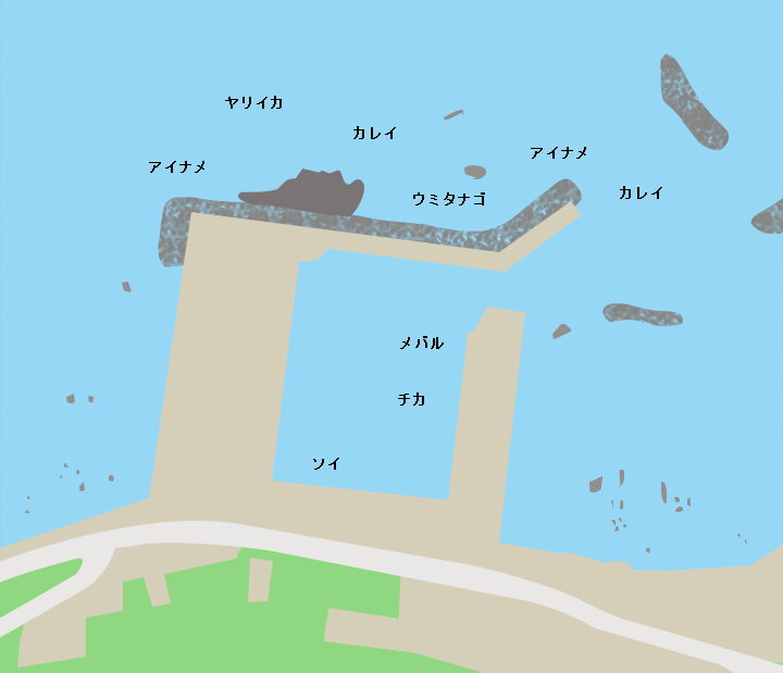 追越漁港ポイント図
