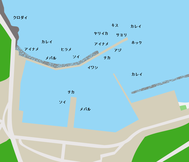 稲生漁港ポイント図