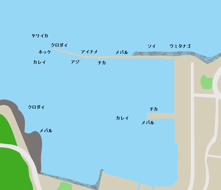浦田漁港ポイント図