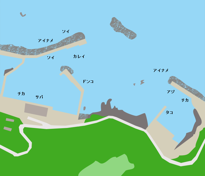 掘内漁港ポイント図