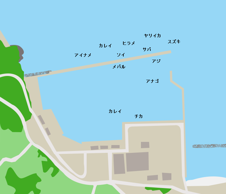 門の浜漁港ポイント図