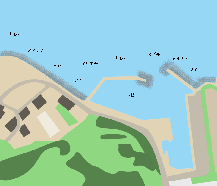 谷地漁港ポイント図