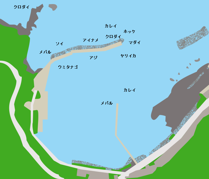 袰月漁港ポイント図