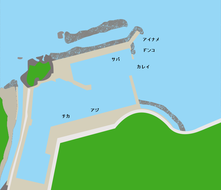 重茂漁港ポイント図