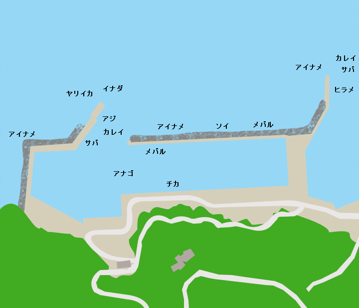 崎浜漁港ポイント図