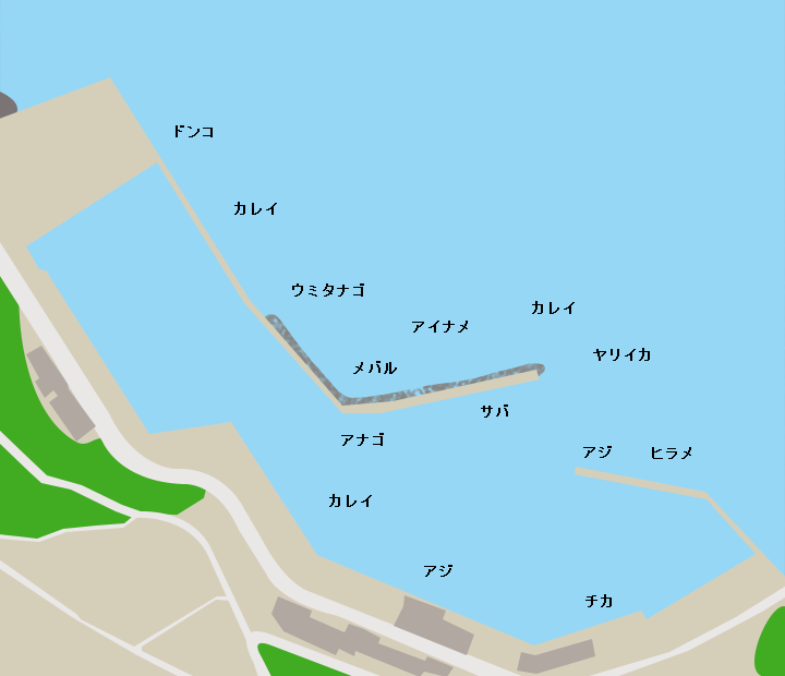 小白浜漁港ポイント図