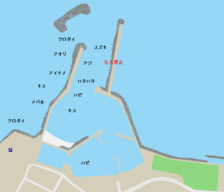 平沢漁港ポイント図