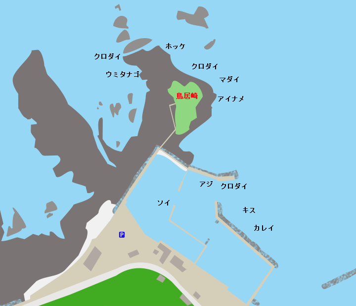 風合瀬漁港ポイント図