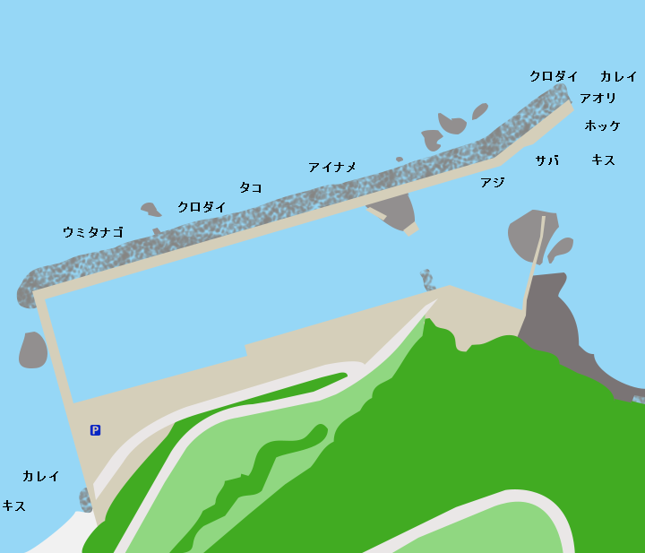 驫木漁港ポイント図