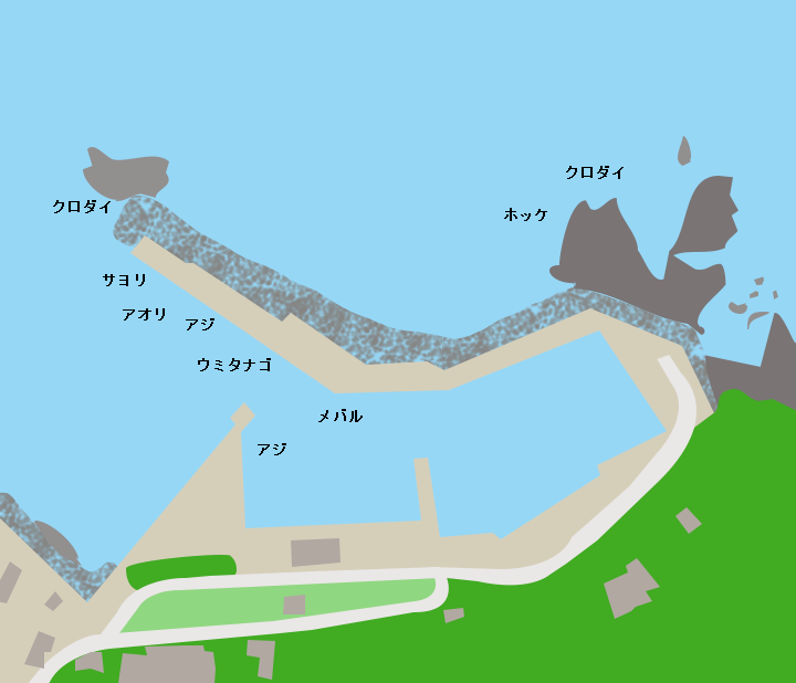 沢辺漁港ポイント図