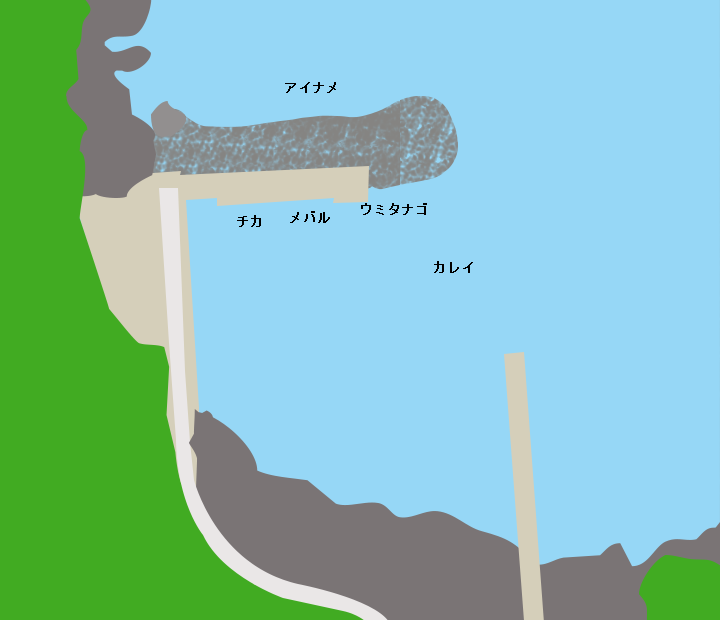 樫内漁港ポイント図