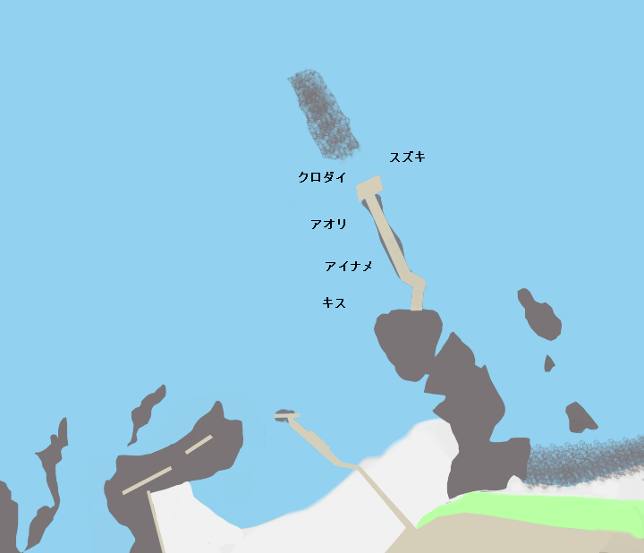 椿漁港（八峰町）ポイント図