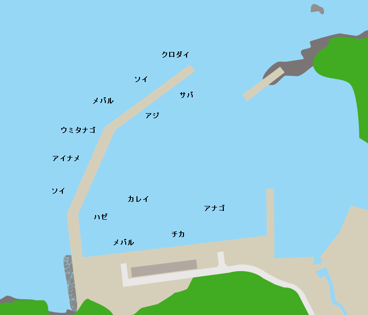 横浦漁港ポイント図
