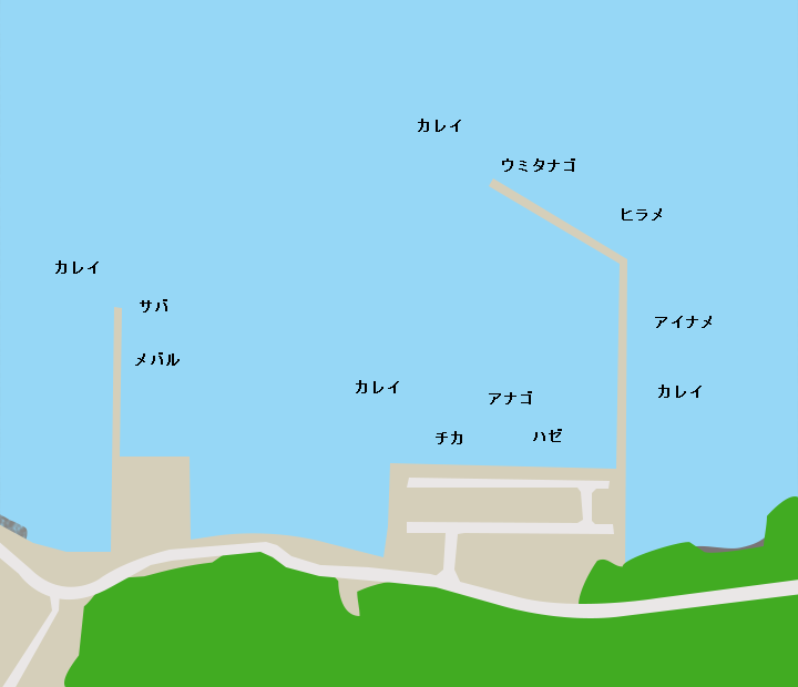 飯子浜漁港ポイント図