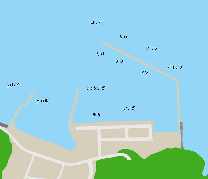塚浜漁港ポイント図