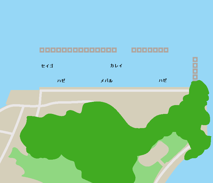 東名浜漁港ポイント図