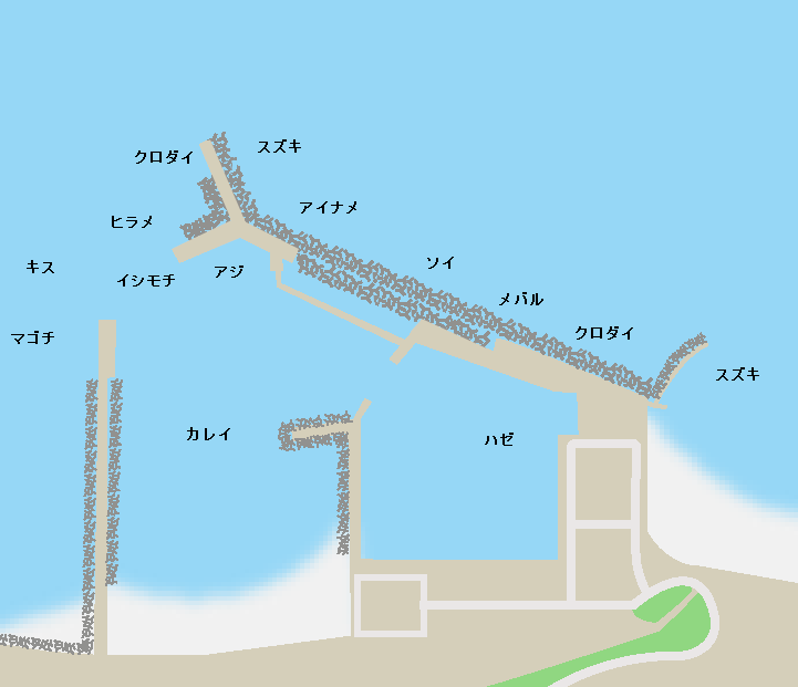 磯浜漁港ポイント図