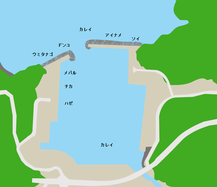 相川漁港ポイント図
