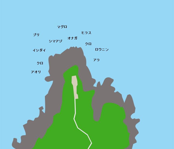 屋久島永田岬（屋久島灯台下）ポイント図