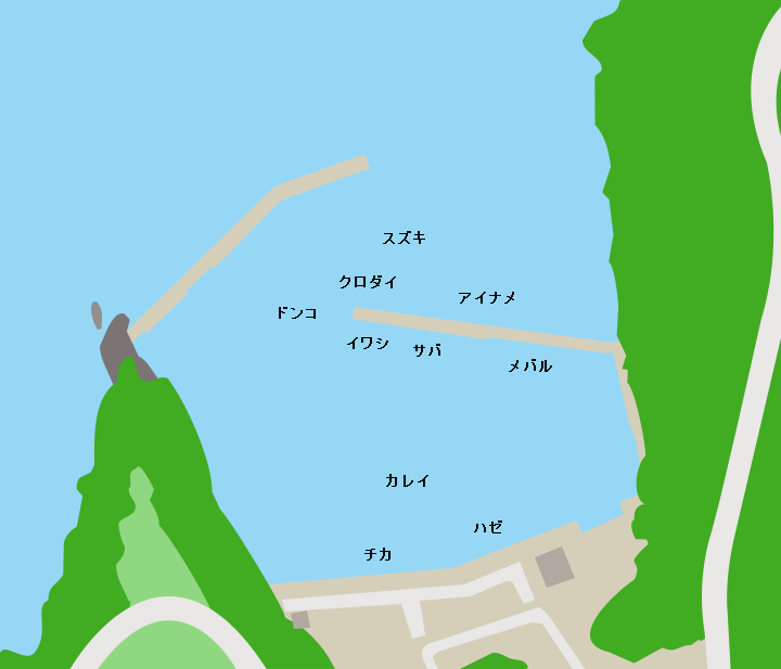 侍浜漁港ポイント図