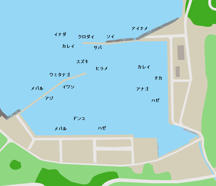 桃浦漁港ポイント図