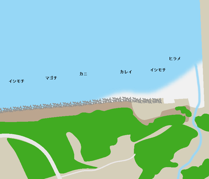 岩沢海岸ポイント図