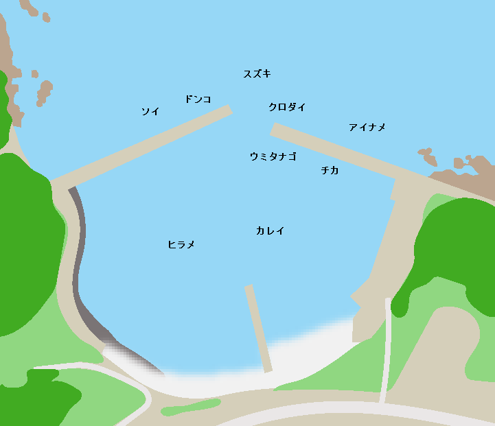 二十一浜漁港ポイント図