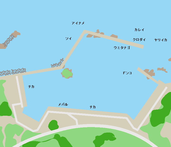 蔵内漁港ポイント図