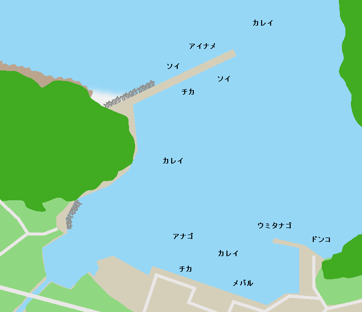 田の浦漁港ポイント図