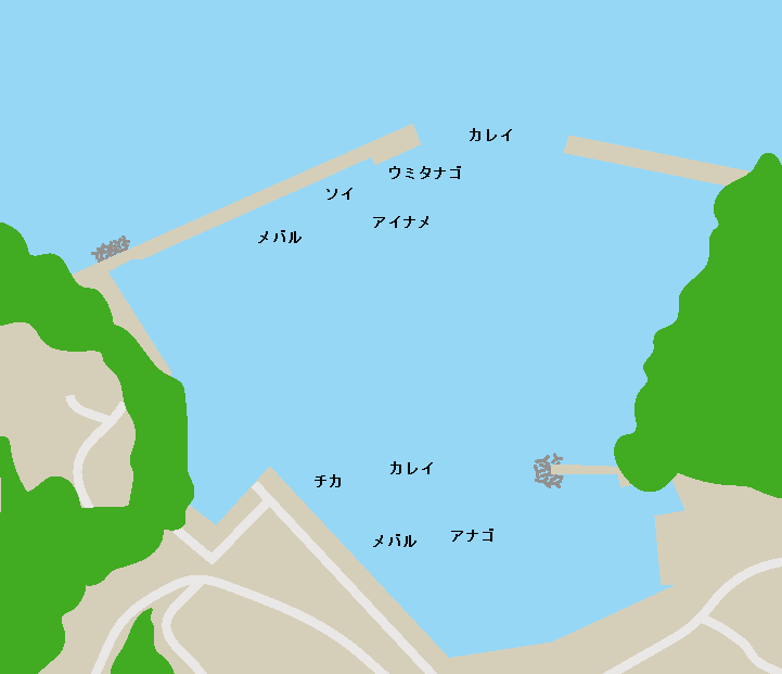 荒砥漁港ポイント図