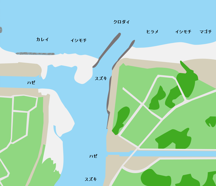 鳴瀬川河口ポイント図