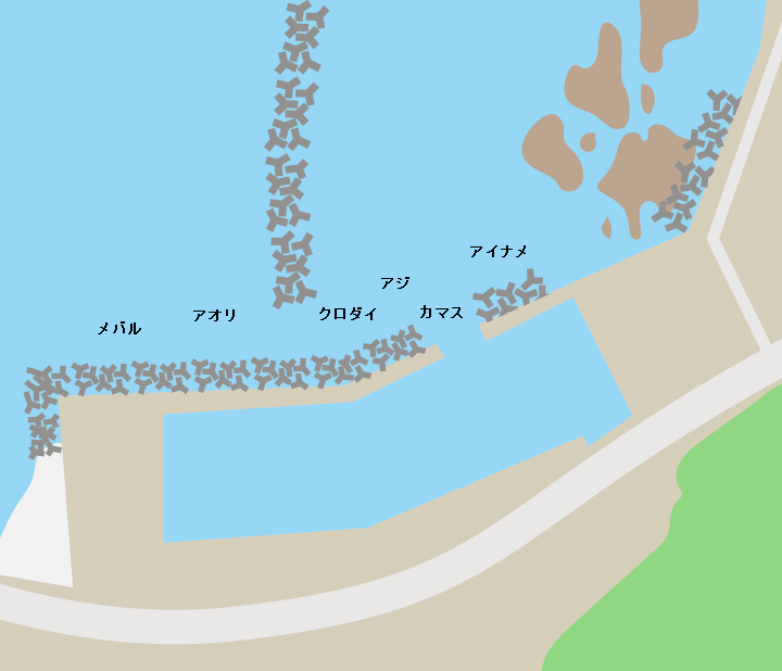今泉漁港ポイント図
