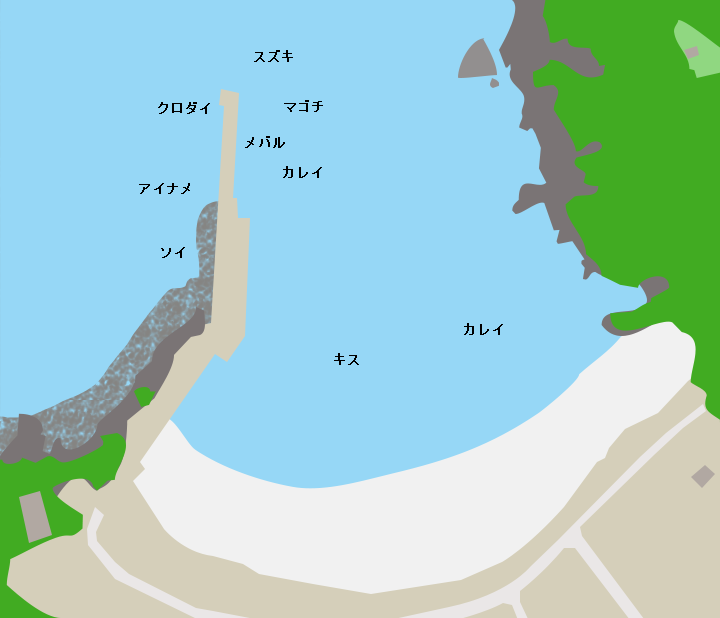 月浜漁港ポイント図