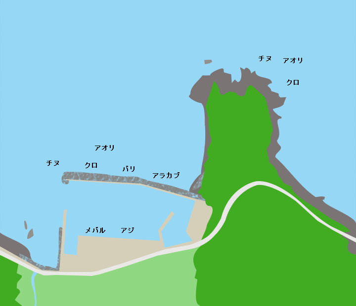 獅子島立石港ポイント図
