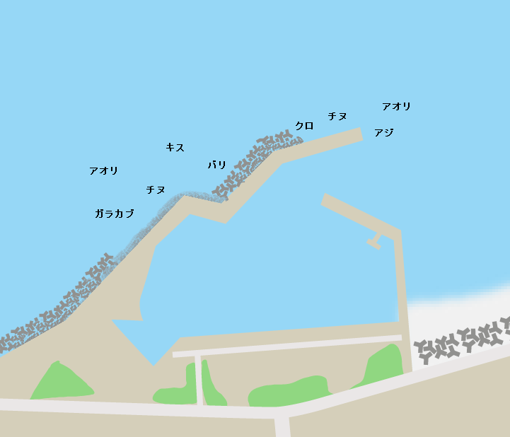 坂瀬川漁港ポイント図