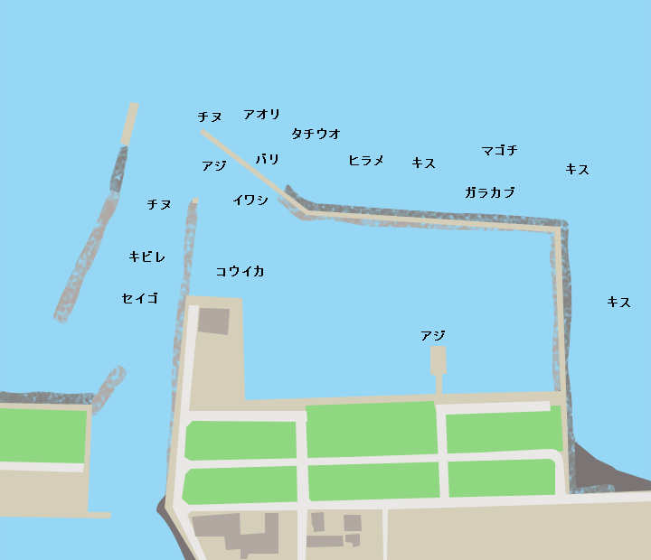新丸島漁港ポイント図