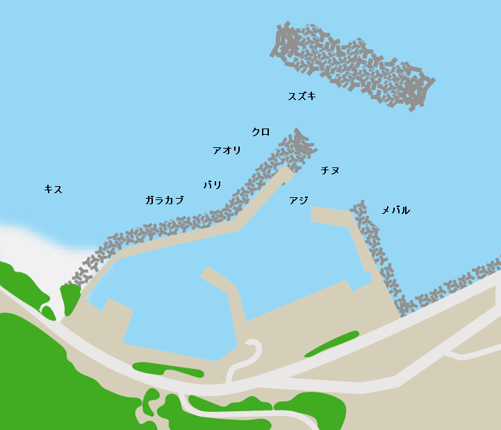 都呂々港ポイント図