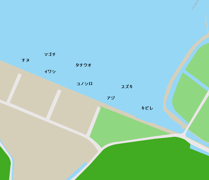 女島川河口ポイント図