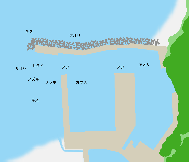 川尻漁港ポイント図