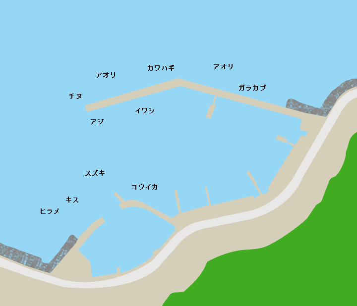 鶴木山港ポイント図