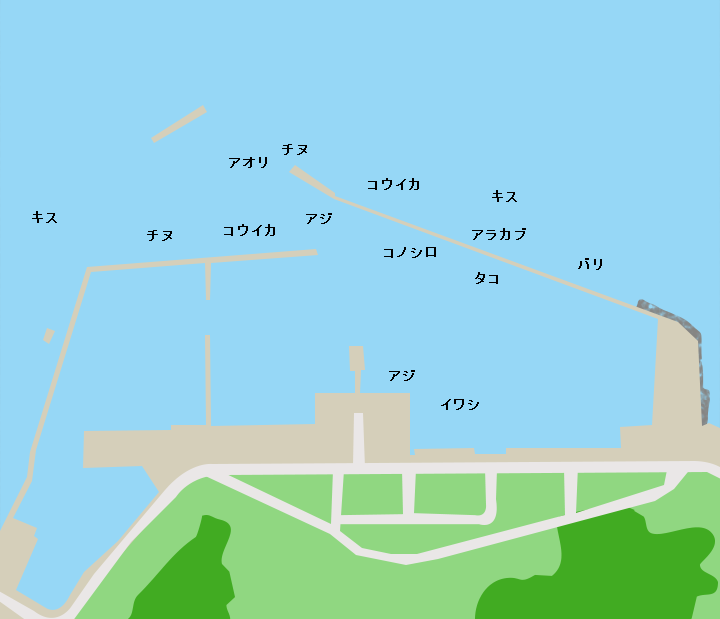 鳩の釜漁港ポイント図