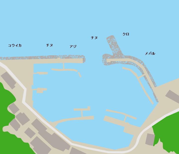 野釜漁港ポイント図