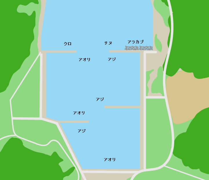 下須島出の串港ポイント図