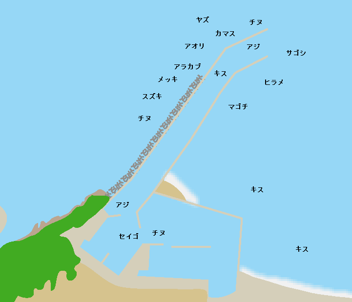 小湊漁港ポイント図
